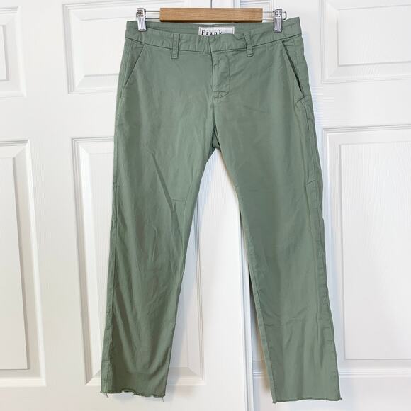Frank & Eileen Wicklow Italian Twill Chino Cropped Trouser Pant Rosemary Size 4 - Picture 4 of 7
